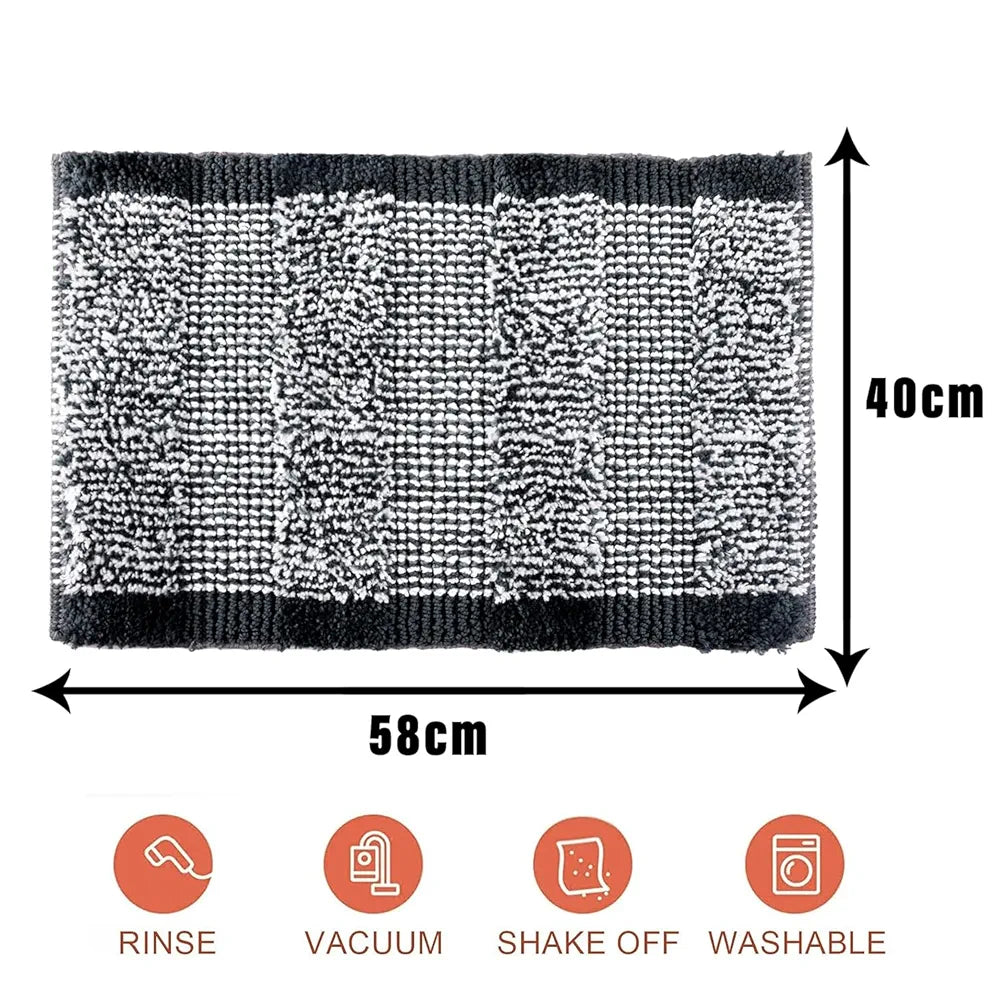 Kuber Industries White Cut Loop Microfiber Entrance Mat - Gray Door Mat for Home, Office, and Living Room Entry
