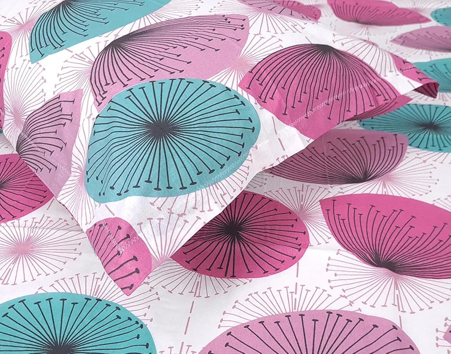Divine Casa 144 TC Cotton Double Bedsheet with 2 Pillow Covers | Soft, Lightweight & Smooth | Dusty Pink Floral Print | Everyday Use | 100% Cotton | Size 254x222 cm