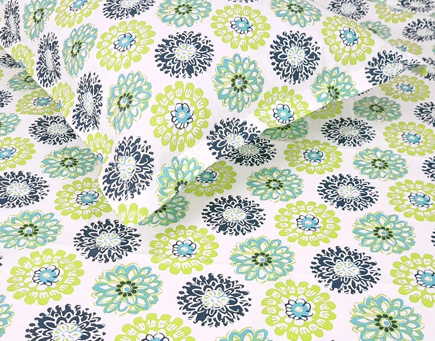 Divine Casa 100% Cotton Bedsheet for Single Bed, 144 TC Bedsheet Single Size Bed Cotton with 1 Pillow Cover 