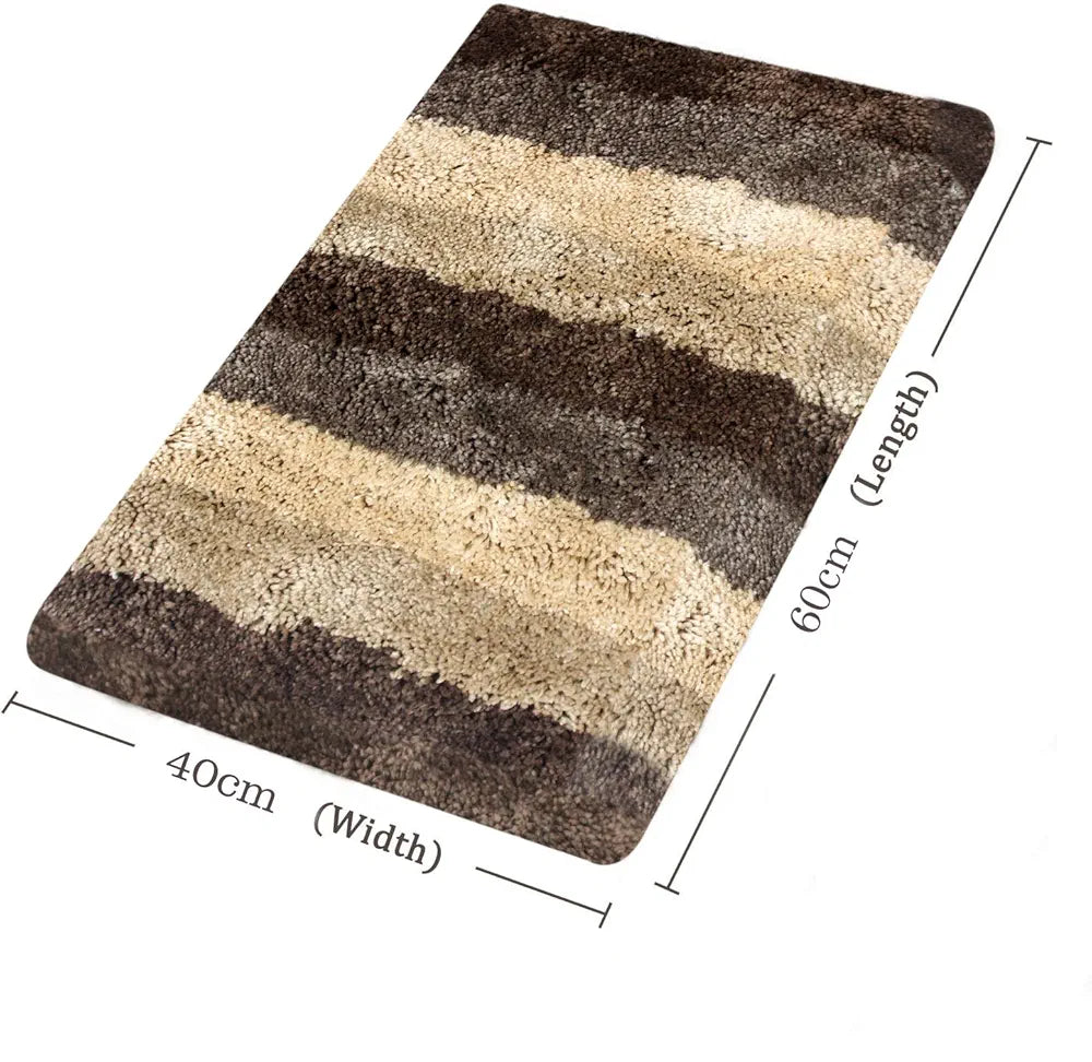 Luxe Home Jericho Doormat 2500 GSM Super Soft Microfiber, Anti-Skid Bathroom Mat & Kitchen Mats for Floor, Water-Absorbent, Quick Dry, Washable Door Mats for Home - Amaber, 40x60 cm, Pack of 2