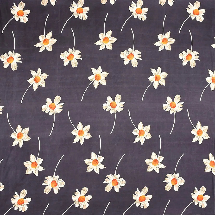 Homefab India 180 TC Microfiber Double BedSheet with 2 Pillow Covers -  - Dark Grey, Floral