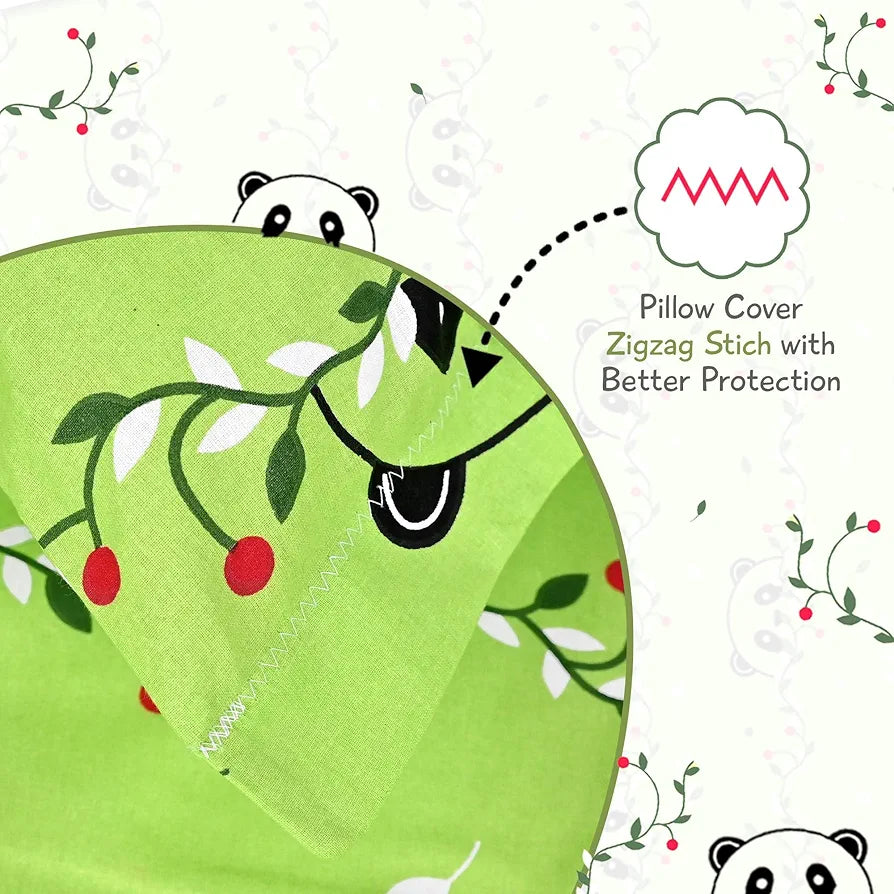 Divine Casa 144 TC 100% Cotton Single Bedsheet with 1 Pillow Cover | Skin-Friendly Fabric for Everyday Comfort | 223 X 145 CM | Abstract Pattern | Ice Green