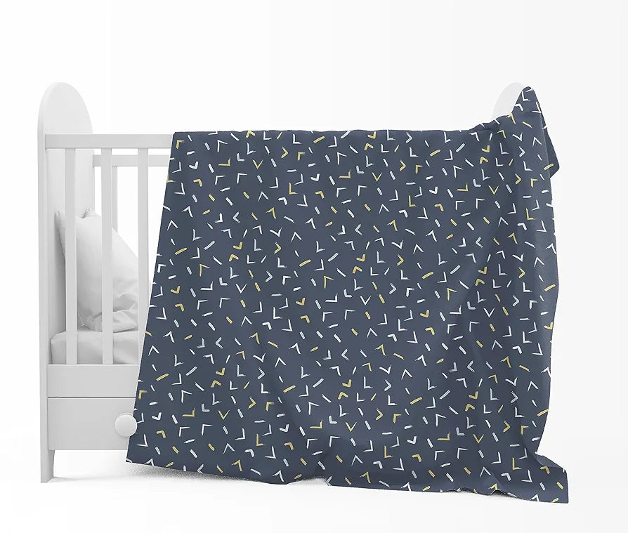 Divine Casa 120 GSM Microfiber Single Kids Dohar  | Soft & Lightweight Throw Blanket | Cozy & Breathable | All-Season Comfort | 140 x 100 CM | Arrow Print Pattern | Navy Blue