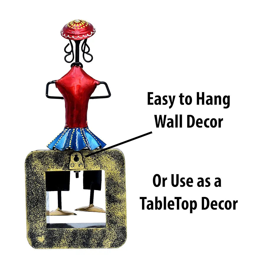 KRAFTSKALA Musician Dolls Wall Hanging Metal Showpieces Handmade Iron Home Decor Tabletop Statues for Living Room, Decorative Items for Home Wall, Festive Gifting, Housewarming Present