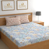 Dreamlet Premium Cotton Flat Double Bedsheets With 2 King Size Pillow Covers Double Bed Breathable | Blue