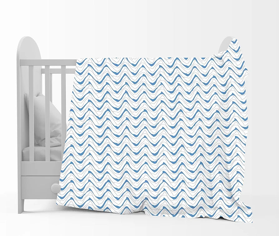 Divine Casa 120 GSM Microfiber Single Kids Dohar  | Soft & Lightweight Throw Blanket | Cozy & Breathable | All-Season Comfort | 140 x 100 CM | Floral Pattern | Galaxy Blue & White