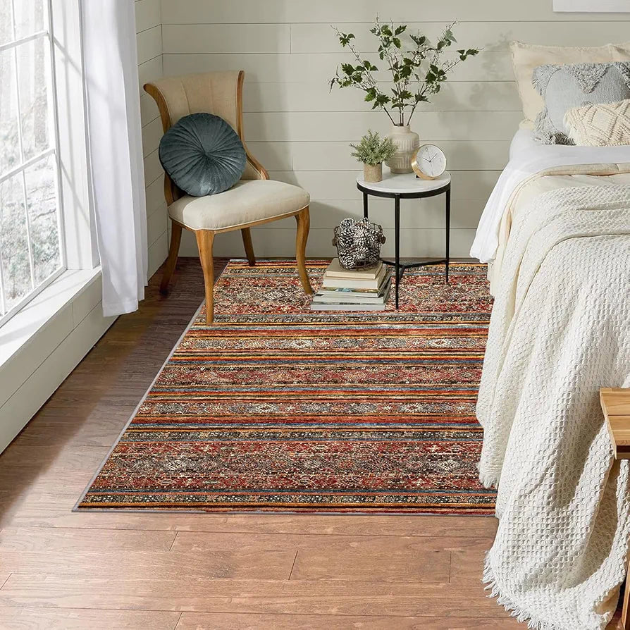 ishro home Premium Carpet for Hall, Bedroom, Living Room | Medallion Collectible Carpets | Anti Skid | Machine-Washable | Non-Shedding | Non- Fading | 