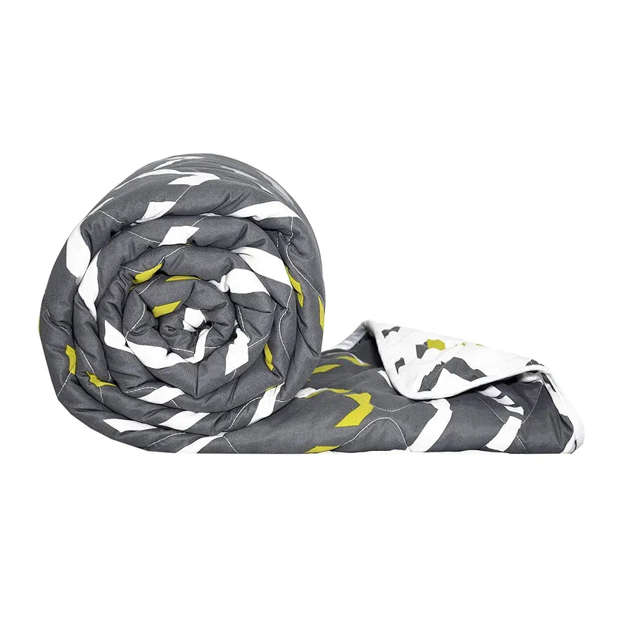 Divine Casa 120 GSM Microfiber Single Bed Comforter | Soft & Lightweight Reversible AC Blanket | All-Season 3-Layered Quilt | 230 x 140 cm, Slate