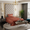 Stoa Paris Satin Bedsheets for Single Bed 300TC Premium Bedsheet with 1 Pillow Cover Colour Melted Caramel