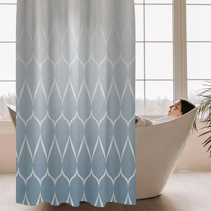 HOMETHREADS Embrace Luxury with Our 6-Feet Long Premium Polyester Shower Curtain with 12 Hooks for a Lavish Bathroom, Machine Washable 