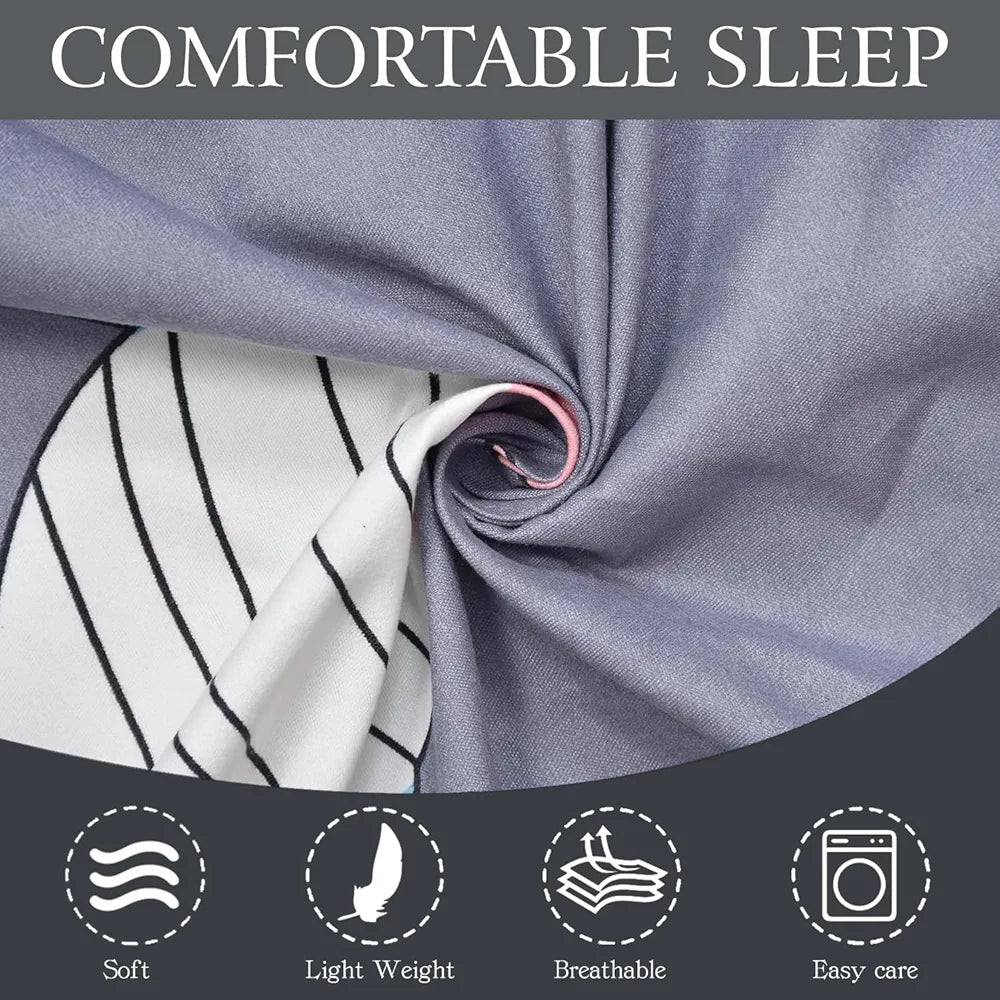 FRESH FROM LOOM Glace Cotton 300 tc Wrinkle Free Soft Hypoallergenic Elastic Fitted |Cartoon Printed Bedsheets for Kids with 1 Pillow |Fish/Blue), Smallsingle