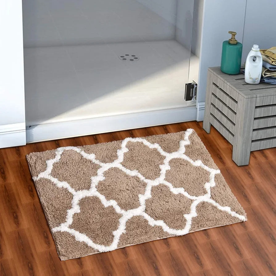AEROHAVEN™ Glorious Super Soft Microfiber Abstract Moroccan Designer Anti Slip Bathmat 
