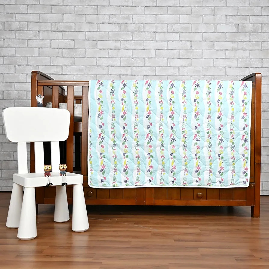 Divine Casa 120 GSM Cotton Single Kids Comforter | Soft & Lightweight All-Season Blanket | Cozy Bedding for Kids | Breathable & Skin-Friendly Fabric | 135 x 100 cm, Cosmic Sky