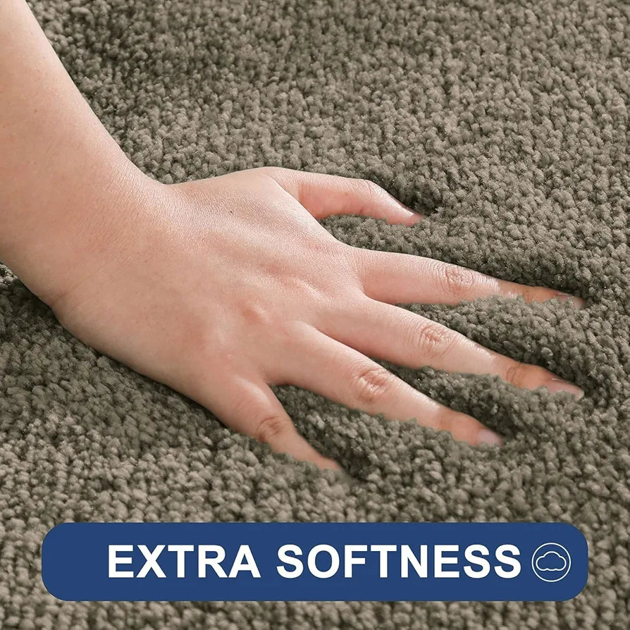 LUXE HOME INTERNATIONAL Microfibre Rectangular Bath mat Super Soft Anti Skid Newman Mats For Bathroom 