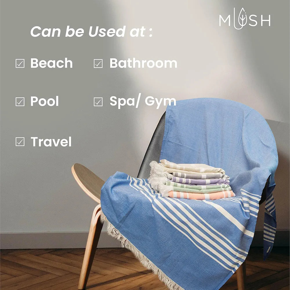 Mush Rayon Derived From Bamboo Large Bath Towel | Ultra Soft, Absorbent, Light Weight, & Quick Dry Towel For Bath, Travel, Gym, Beach, Pool, And Yoga | 75 X 150 Cms , 250 TC
