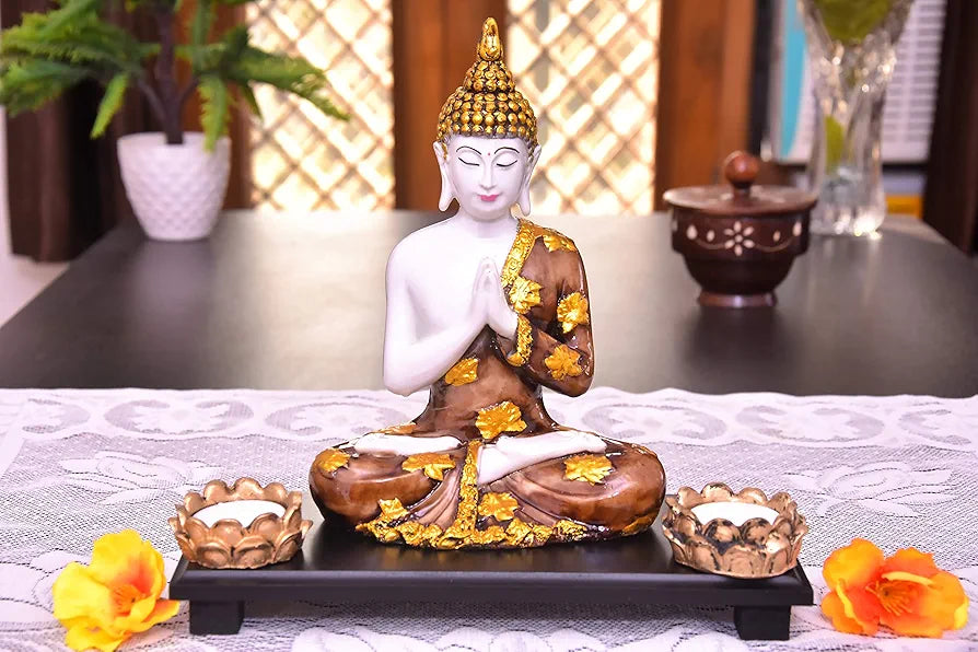 Mariner's Creation Buddha Idol for Gift and Home Decor Gautam Buddha showpiece for Home and Office Decor Made of Resin and Marble