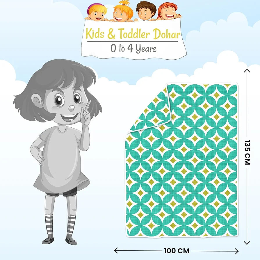 Divine Casa Cotton 120 GSM New Born All Season Ultrasoft Reversible Single Baby Blanket for Babies 