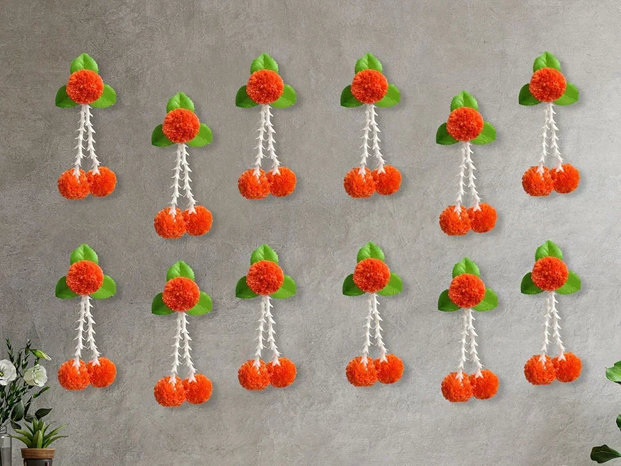 JH Gallery Artificial Flowers and Leaves Decoration at Home Easy Simple Backdrop Pack of 12 Pcs 