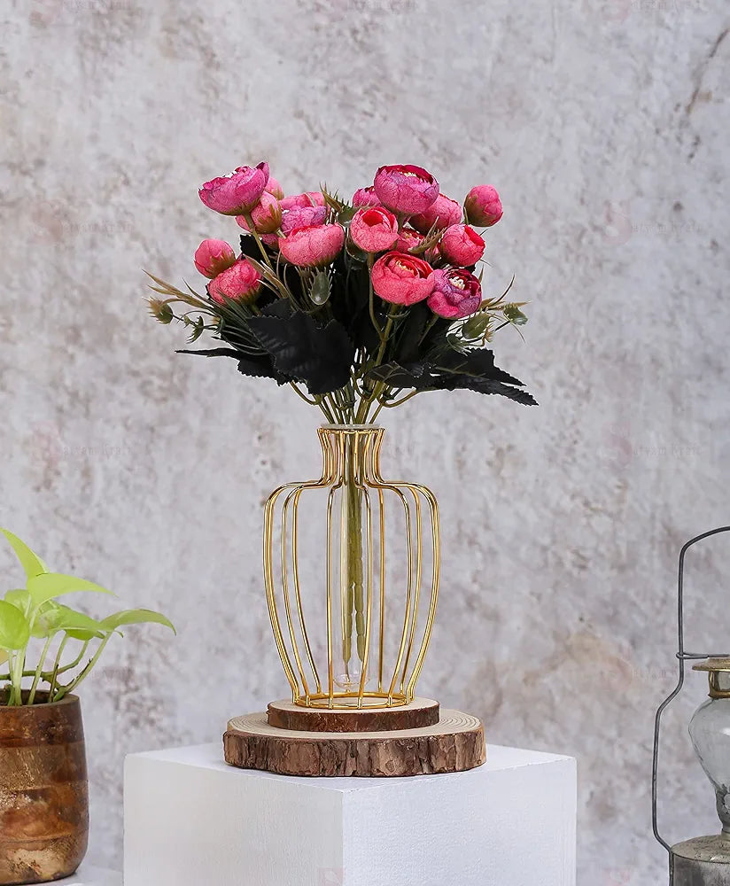 SATYAM KRAFT 2 Pcs Artificial Rose Flower Sticks | Decorative Items for Home Decor, Room, Living Room, Table Centerpiece, Balcony, Office | Perfect for Wedding, Birthday, Enagagement 
