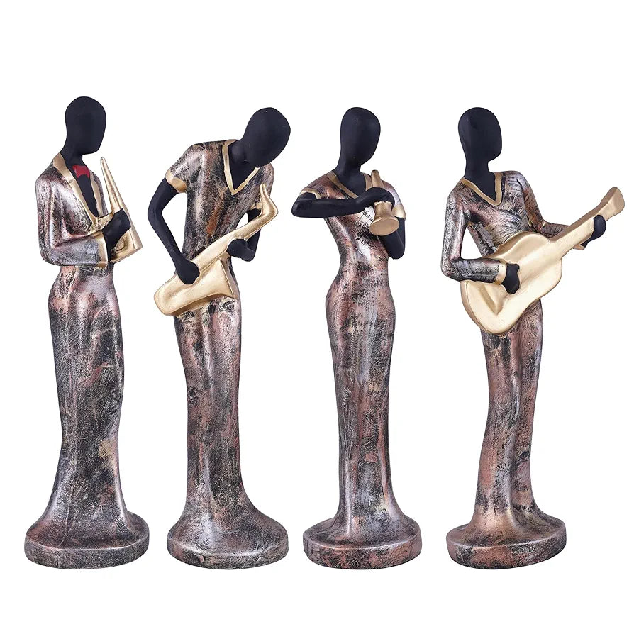 zart Resin Musical Instrument Showpiece, Set of 4 