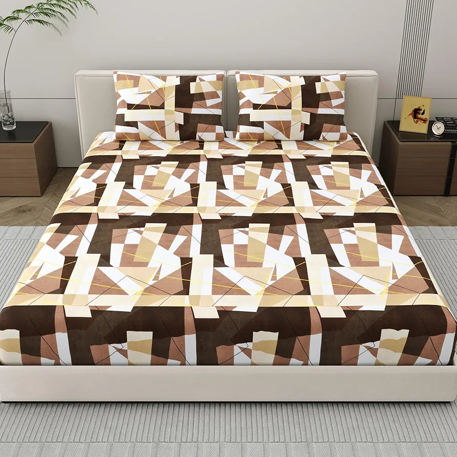 Dreamscape Microfiber Wrinkle & Fade Resistant Double Bedsheet with 2 Pillow Covers - 