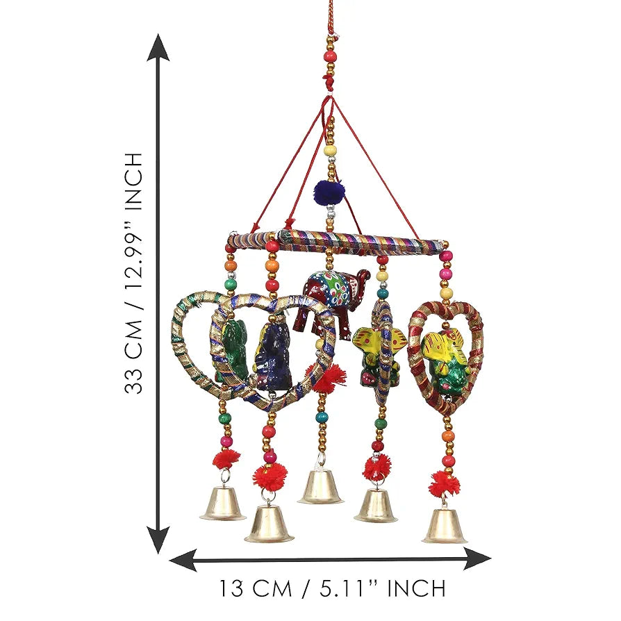 eCraftIndia Handcrafted Decorative Lord Ganesha Wall/Door/Window Hanging Bell