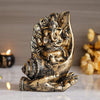 Ecraftindia Lord Ganesha Sitting on a Hand Base Handcrafted Decorative Polyresin Figurine