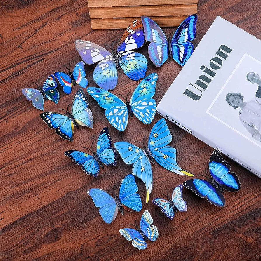 Rangoli Butterfly Wall Stick or Magnet for Home, Office, Kids Room Décor Self Adhesive Removable PVC. Design-16