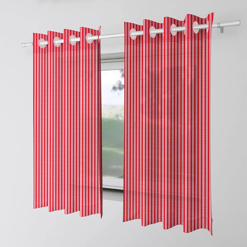 Kuber Industries Window Curtain | Sheer Window Curtains | Parda for Living Room | Drapes for Bedroom | Window Curtain Parda for Home D�cor | Lining Net | 5 Feet | Maroon