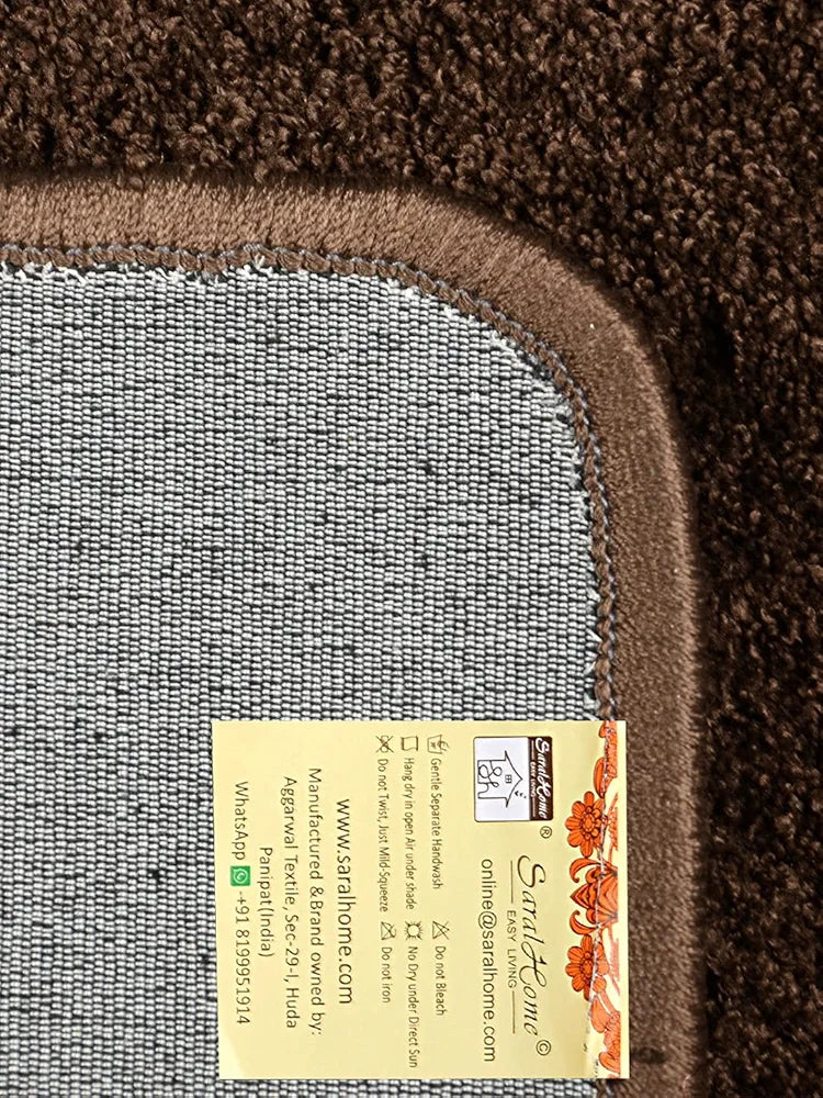 Saral Home Neo Shaggy Yarn Anti-Skid Round Mats 