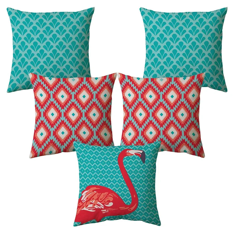 AEROHAVEN Abstract Decorative Hand Made Jute Throw/Pillow Cushion Covers -CC-106  -Set of 5