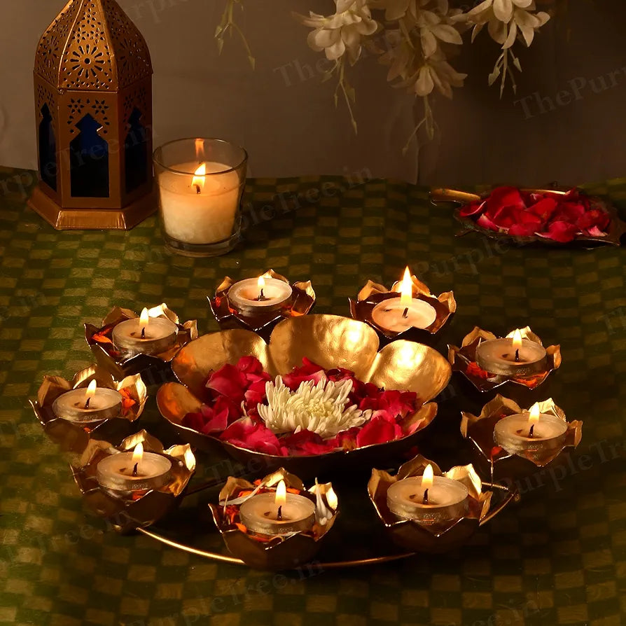 The Purple Tree Beautiful Handcrafted Rangoli Urli Bowl for Diwali  Decorative Bowl for Floating Flowers and Tea Light Candles, Traditional Urli,Gift for Diwali