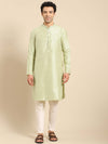 Amodh by Kisah Men Green Kurta (Set of 2)