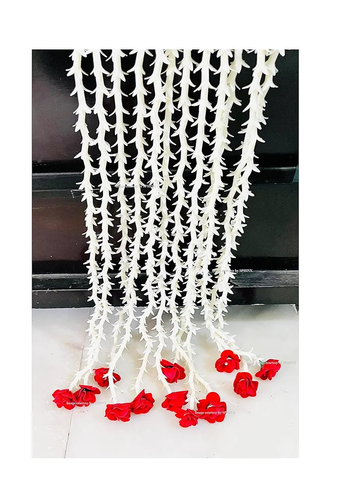 SPHINX Artificial rajnigandha Buds Rose Strings for Home Function Festive Decor Wedding haldi Ceremony Pooja Housewarming Decorations Approx 2.5 ft Height - 