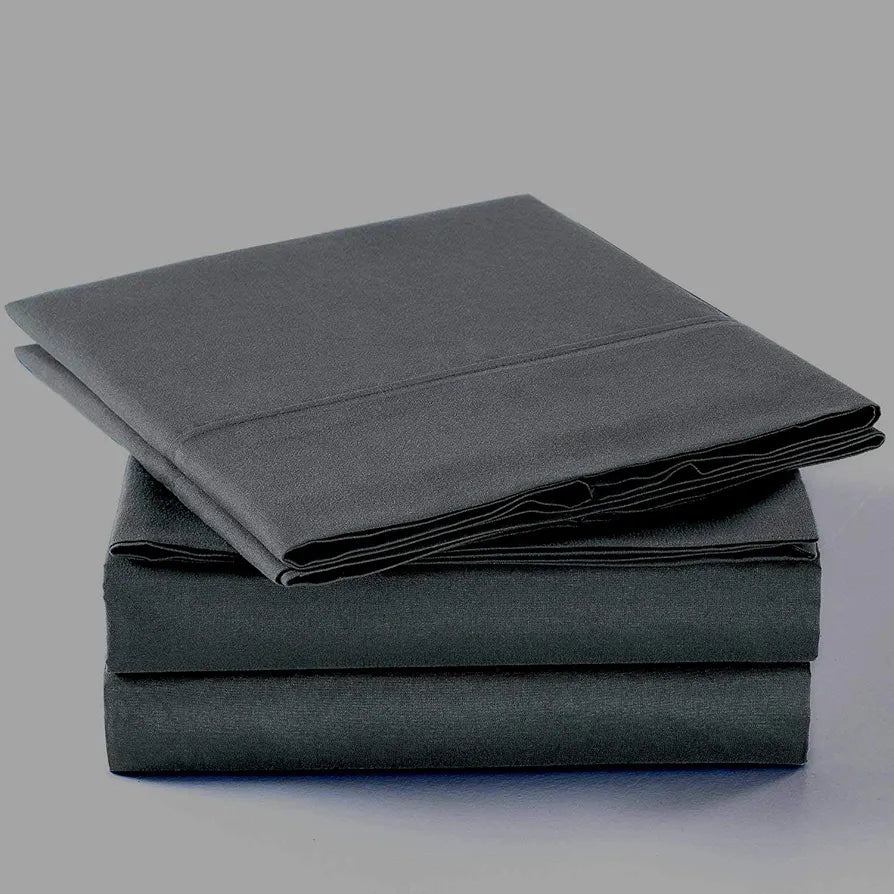 Trance Home Linen Zippered 100% Cotton 400 TC Plain Queen Size Duvet Cover Quilt Cover Blanket Cover Razai Comforter Cover with 2 Pillow Covers 