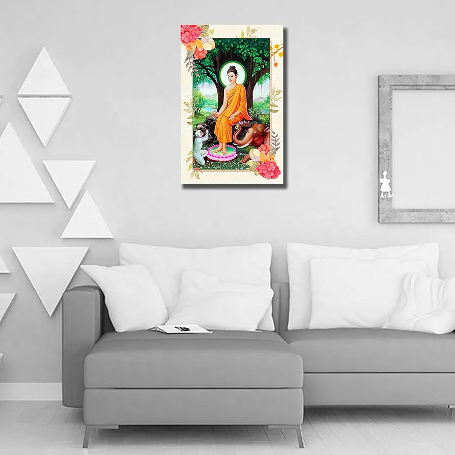 Rangoli MDF Wall Stick Decorative Panel 12x18 Wall Art for Home, Living Room, Bedroom, Office & Decoration. P-1, Design-28