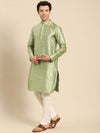 Amodh by Kisah Men Olive Kurta (Set of 2)