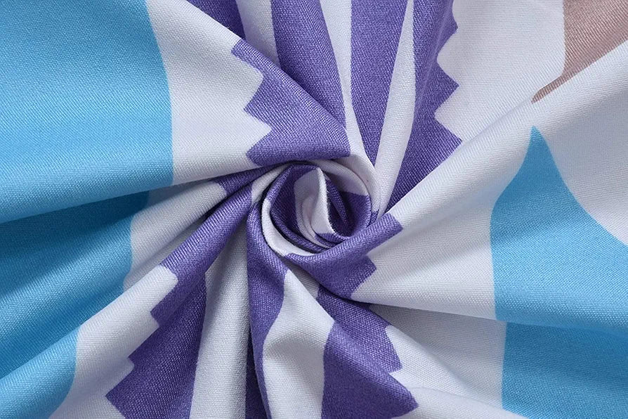 THE HOME STYLE Cotton Feel Glace Cotton Elastic Fitted Printed King Size Double Bed Bedsheet With 2 Pillow Cover,300 TC