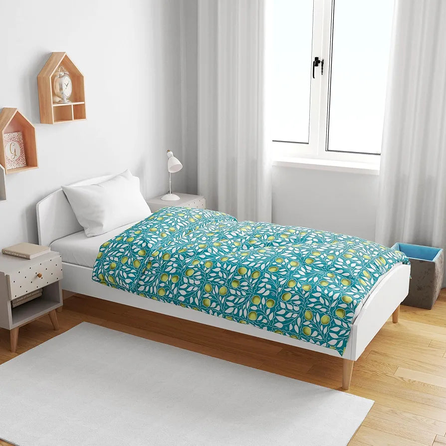 Divine Casa 100% Cotton Toddler Baby Blanket for for 0-4 Years I Skin Friendly Swaddle Dohar for Girls and Boys I 135x100 cm - Turquoise and Green