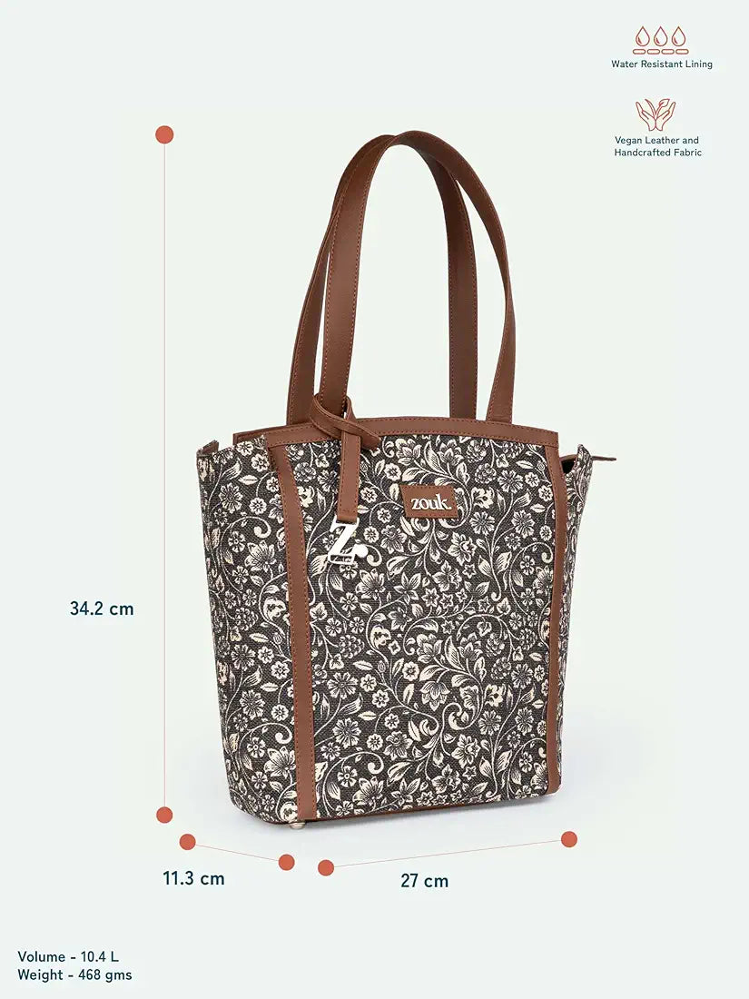 ZOUK Adira Tote Bag | Stylish & Spacious Handbag for Women