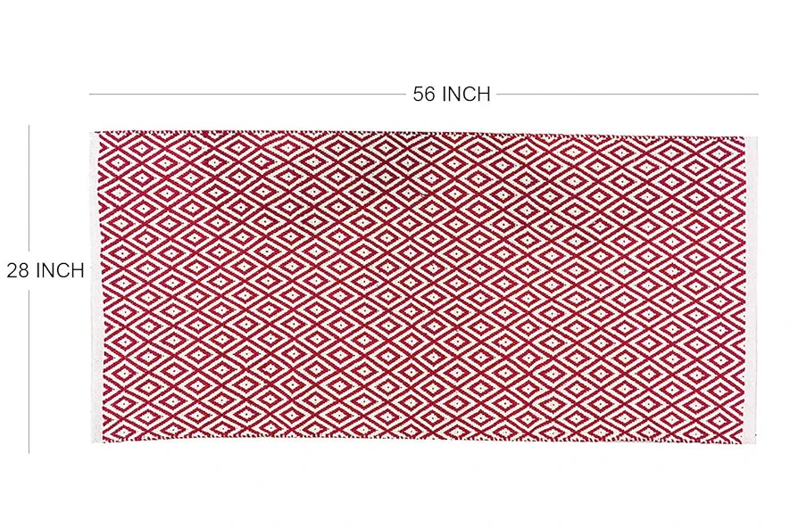 THE HOME TALK Weaved Cotton Carpets | Contemporary Decorators | Area Rugs for Bedroom, Center Table, Living Room, Drawing Room, Hall | Machine Washable | 70 X 140 CM | Pink