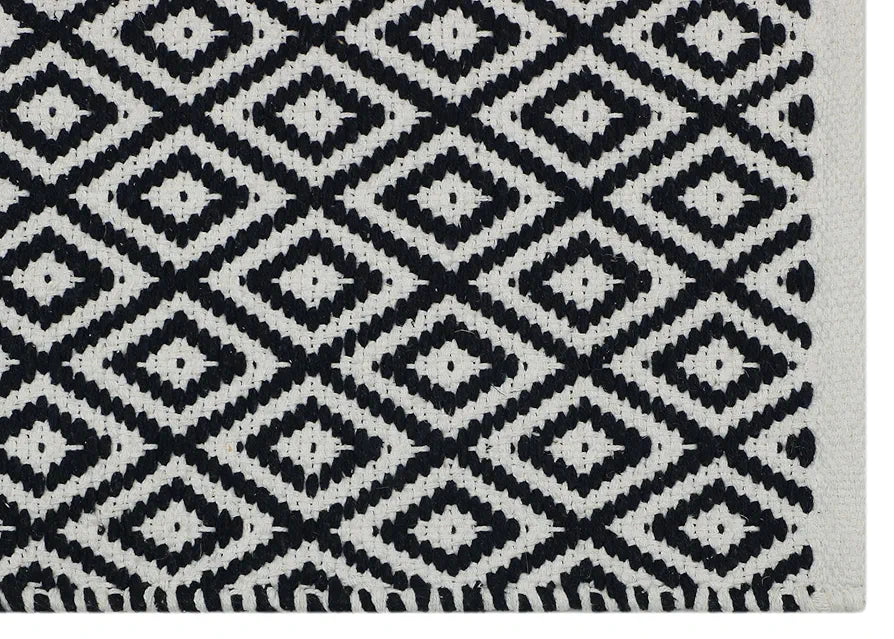 THE HOME TALK Weaved Cotton Rectangular Carpets | Contemporary Decorators | Area Rugs for Bedroom, Center Table, Living Room, Drawing Room, Hall | Machine Washable | 50 X 80 Cm | Navy