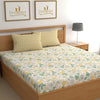 Dreamlet Premium Cotton Flat Double Bedsheets With 2 King Size Pillow Covers Double Bed Breathable | Yellow