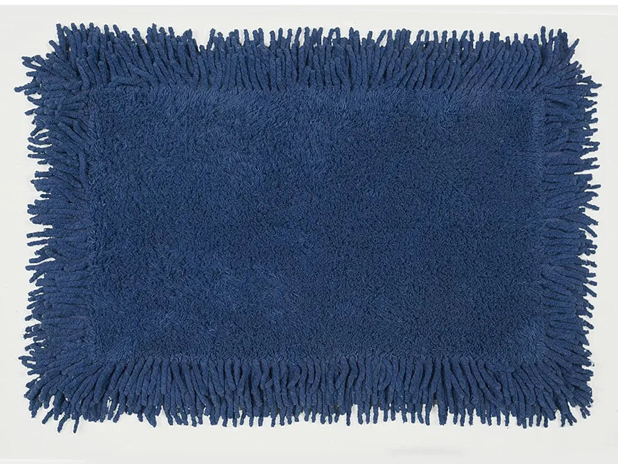 Saral Home Cotton Blue Shaggy Mat 