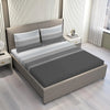 Layers Duracount Bedsheet Set for All Seasons Lightweight 225 CVC King Size Gray Stripped