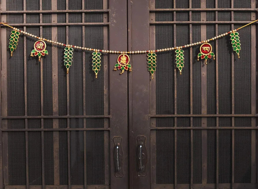 Collectible India Metal Latest Decorative Toran – Ganesha Shree Namah – Vastu Bandarwal Toran latest for Diwali Door Pooja room Main gate Wall Hangings - Diwali Decoration Items for Home - Ganesha Wall Hanging Religious for Door .