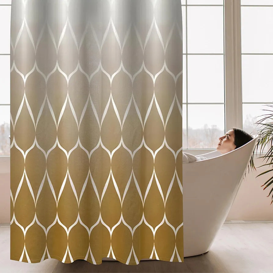 HOMETHREADS Printed Blackout Embrace Luxury with Our 6-Feet Long Premium Polyester Shower Curtain with 12 Hooks for a Lavish Bathroom, Machine Washable 