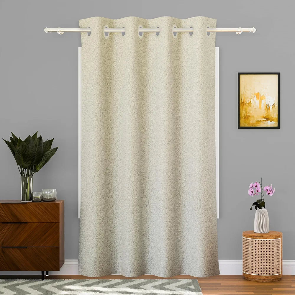 Kuber Industries 7 Feet Stylish Curtains for Living Room & Bedroom | Light Control & Pests Preventive Door Parde for Pooja Room & Home Decor | Web Net - Cream