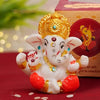 Tied Ribbons Resin Ganesh Idol for Car Dashboard (Multicolor, 6 cm x 5 cm Standard)