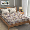 Fresh From Loom Microfiber Cotton Bedsheet King Size 240 TC King Size Soft Bed Cover with 2 Pillow Cover Paisley Coffee